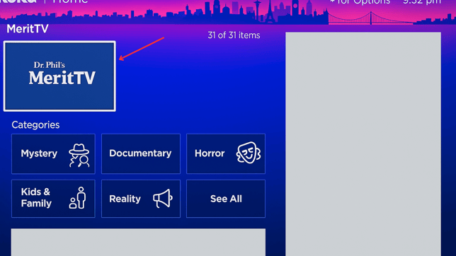 How to log in on Roku - step 1