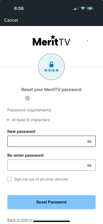 How to reset your password - step 6.