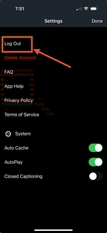 How to sign out on mobile.